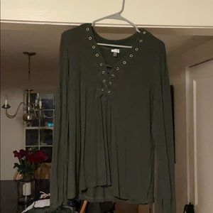 XL Green with Gold Grommets Cupid Shirt